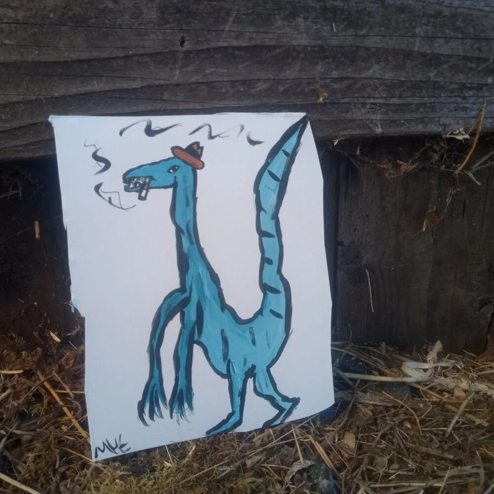 Dinosaur Painting Whimsical Decor - Picture 8 of 10
